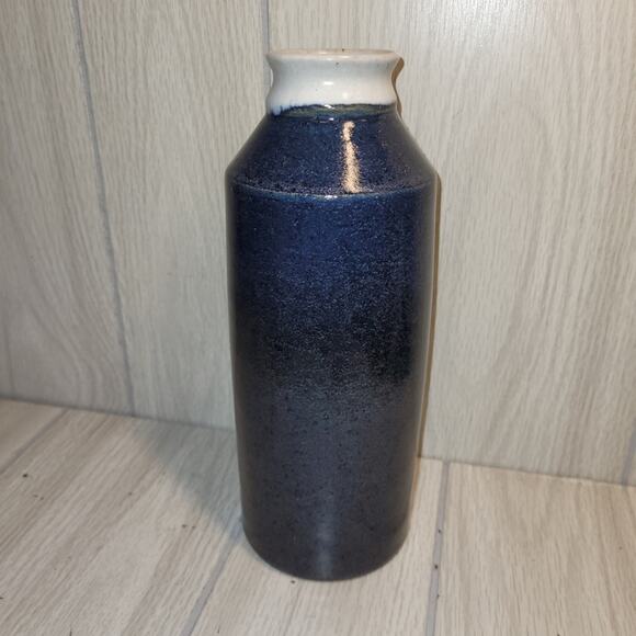 Vtg Elegant Blue Vase Pottery Coin Jar Shelf Sitter Vacation Money "Condo Money" - Picture 4 of 5